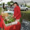 Barbara with her delicious lettuce.